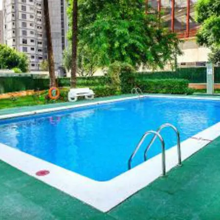 ºººcon Aire Acond, Parking, Piscina Y Jardin Apts Alhambra En Playa Levante * Benidorm